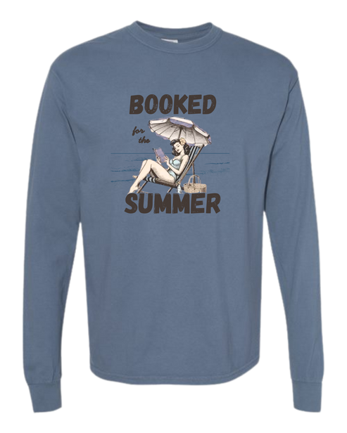Booked for the Summer - Comfort Colors - Heavyweight Long Sleeve Tee - Blues & Greens