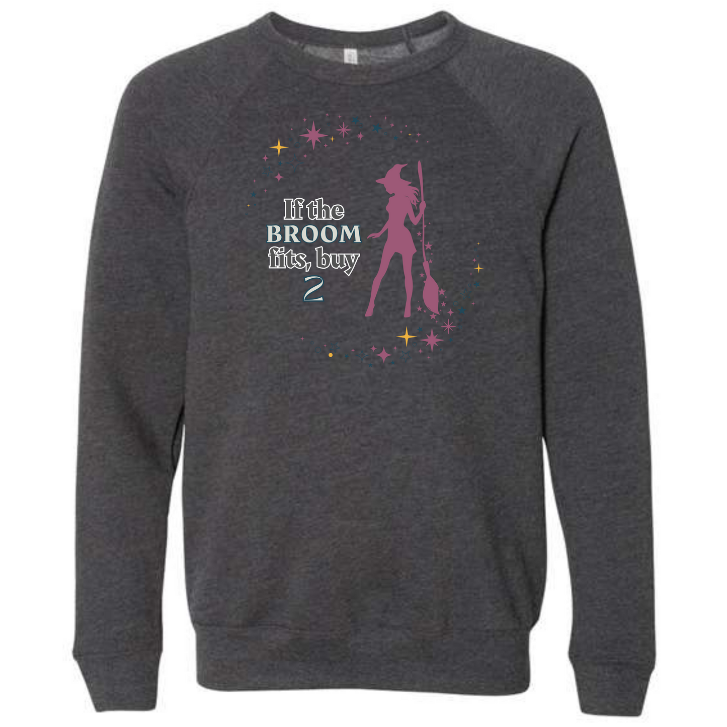 If The Broom Fits - Sponge Fleece Raglan Sweatshirt - Greens, Neutrals