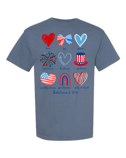 Galatians 5 - Patriotic - Comfort Colors - Heavyweight Unisex Tee - Blues