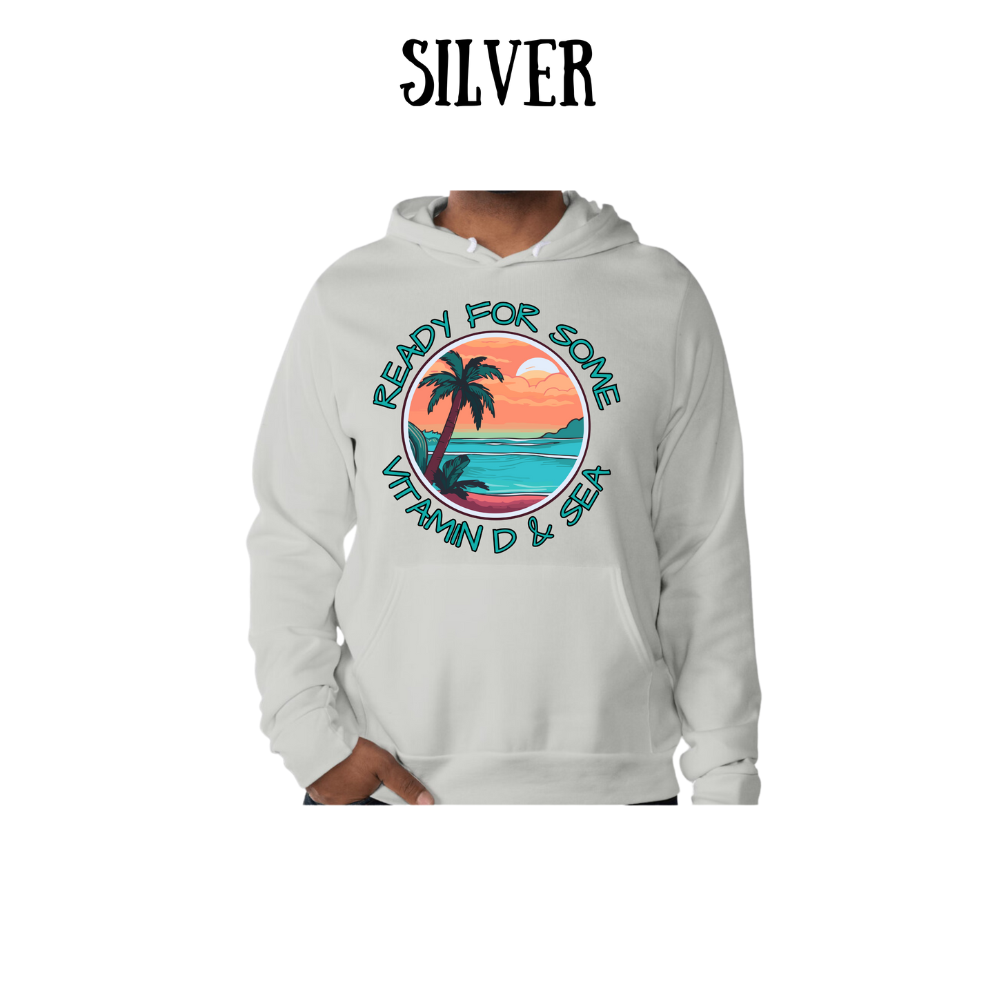 VP - Ready For Some Vitamin D & Sea - Sponge Fleece Hoodie - Greens, Neutrals