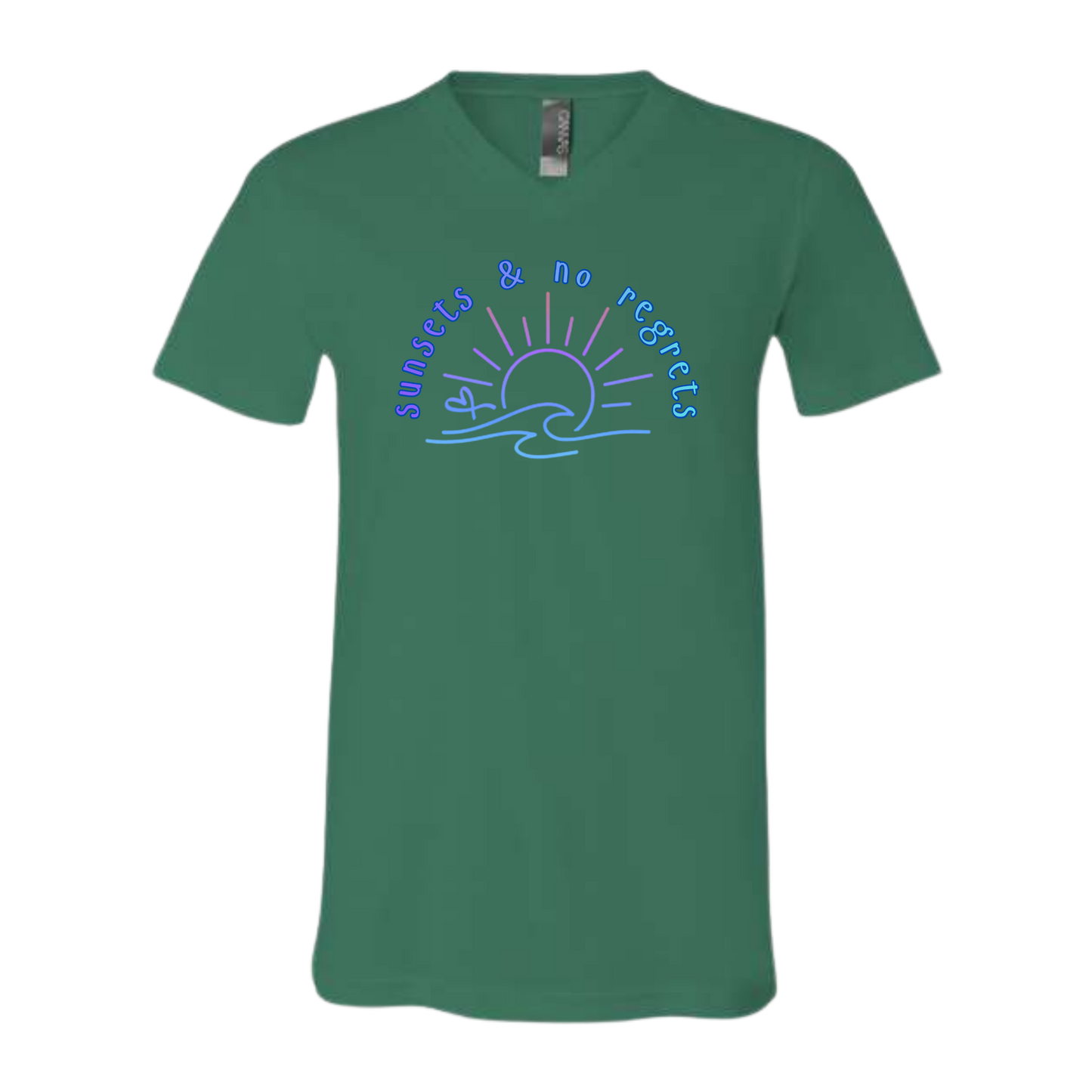 Sunsets & No Regrets - Bella+Canvas - Unisex V-Neck - Assorted Colors