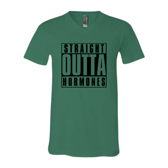 Straight Outta Hormones - Bella+Canvas - Unisex V-Neck - Assorted Colors