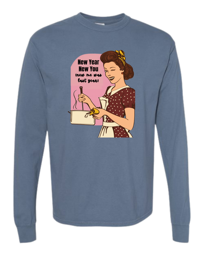 New Year New You - Comfort Colors - Heavyweight Long Sleeve Tee - Blues & Greens
