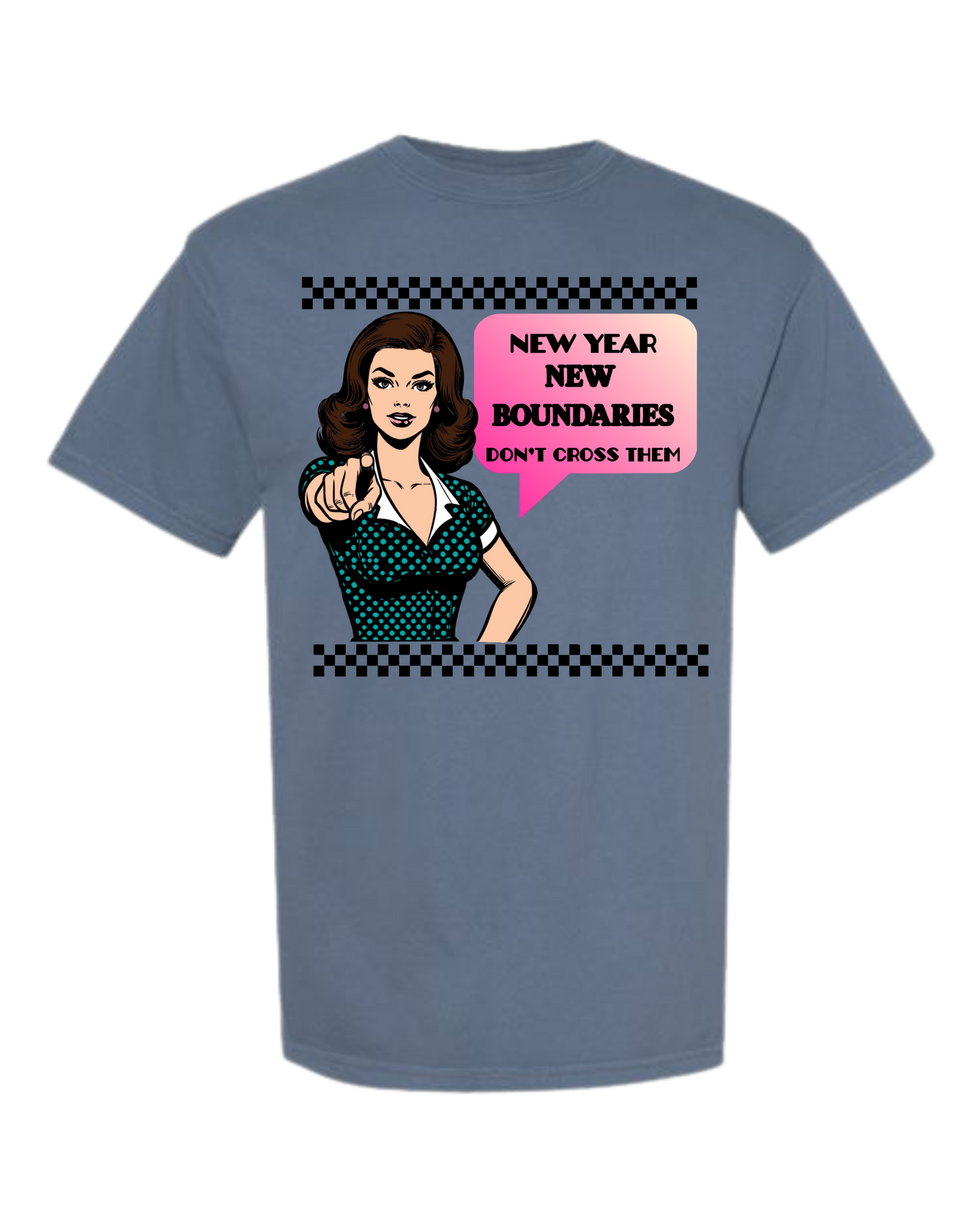 New Year New Boundaries - Comfort Colors - Heavyweight Unisex Tee - Blues