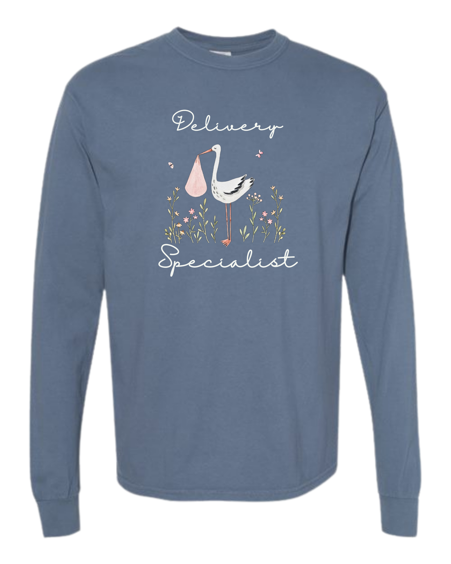 Delivery Specialist - Comfort Colors - Heavyweight Long Sleeve Tee - Blues & Greens
