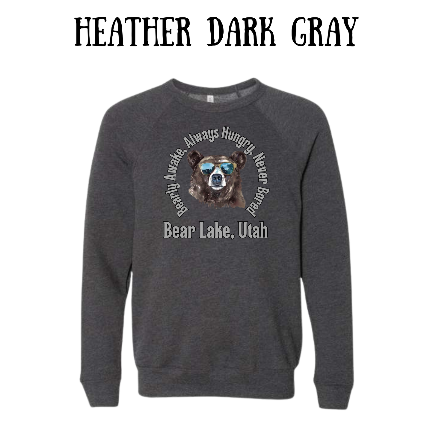 CP - Bear Lake Utah - Sponge Fleece Raglan Sweatshirt - Greens, Neutrals