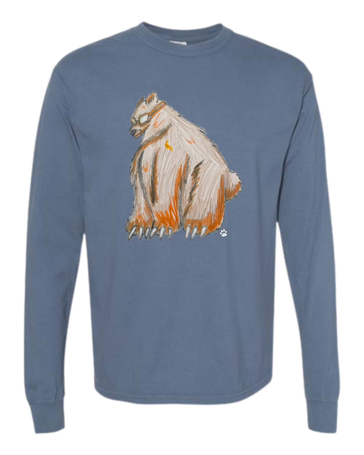 Muscle Bear - Comfort Colors - Heavyweight Long Sleeve Tee - Blues & Greens