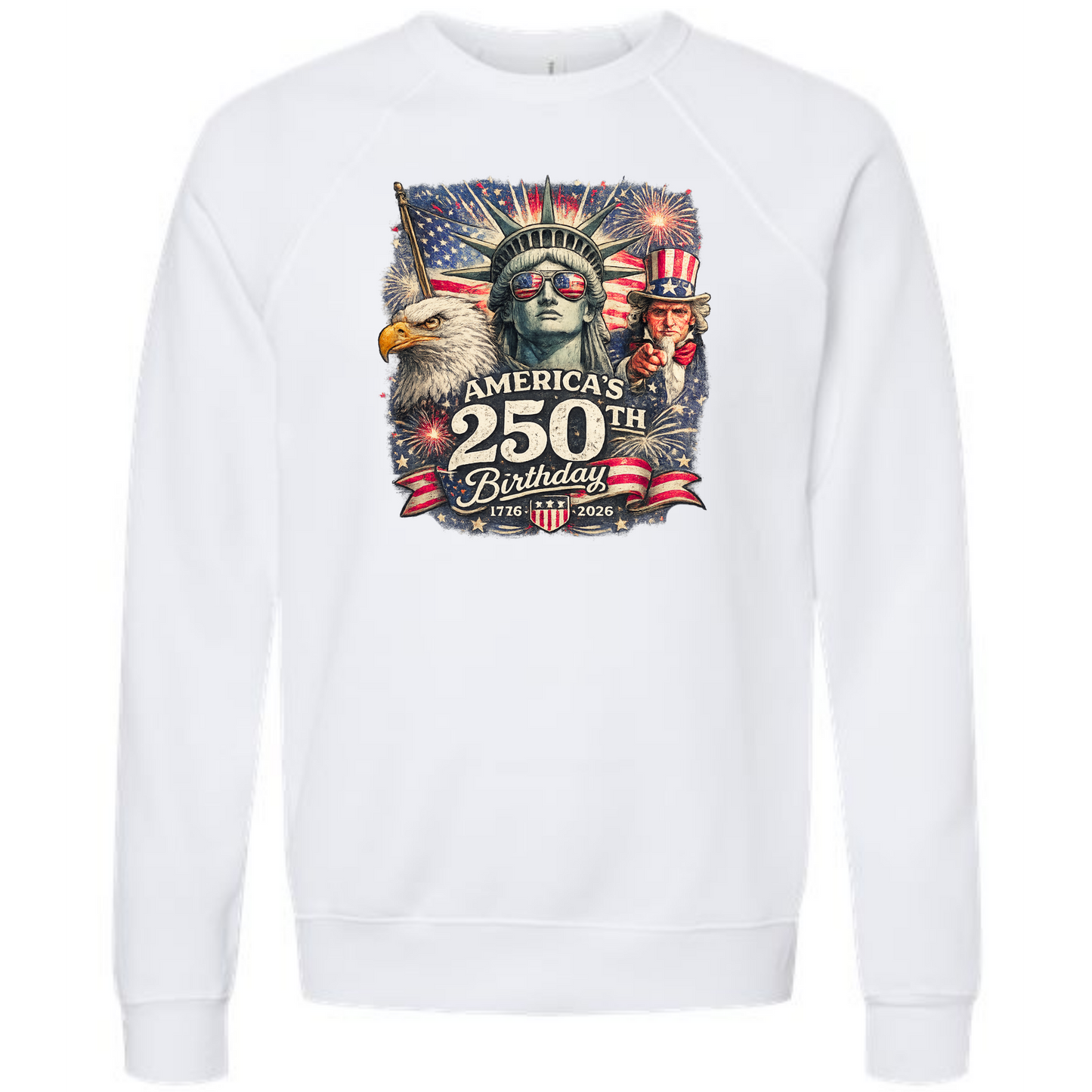 America's 250th Birthday - Sponge Fleece Raglan Sweatshirt - Assorted Colors