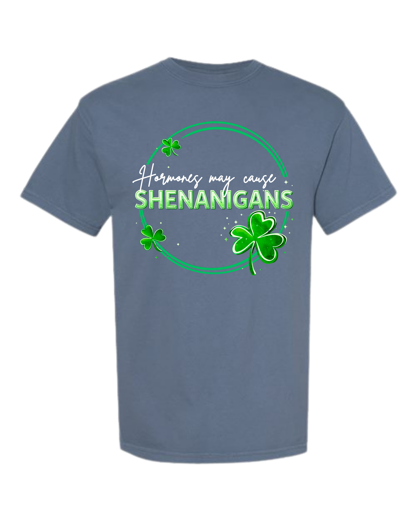 Hormones May Cause Shenanigans - Comfort Colors - Heavyweight Unisex Tee - Blues