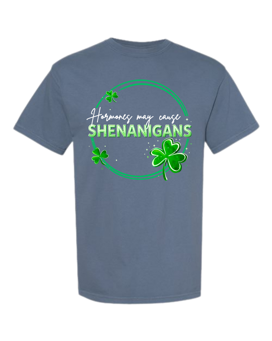 Hormones May Cause Shenanigans - Comfort Colors - Heavyweight Unisex Tee - Blues