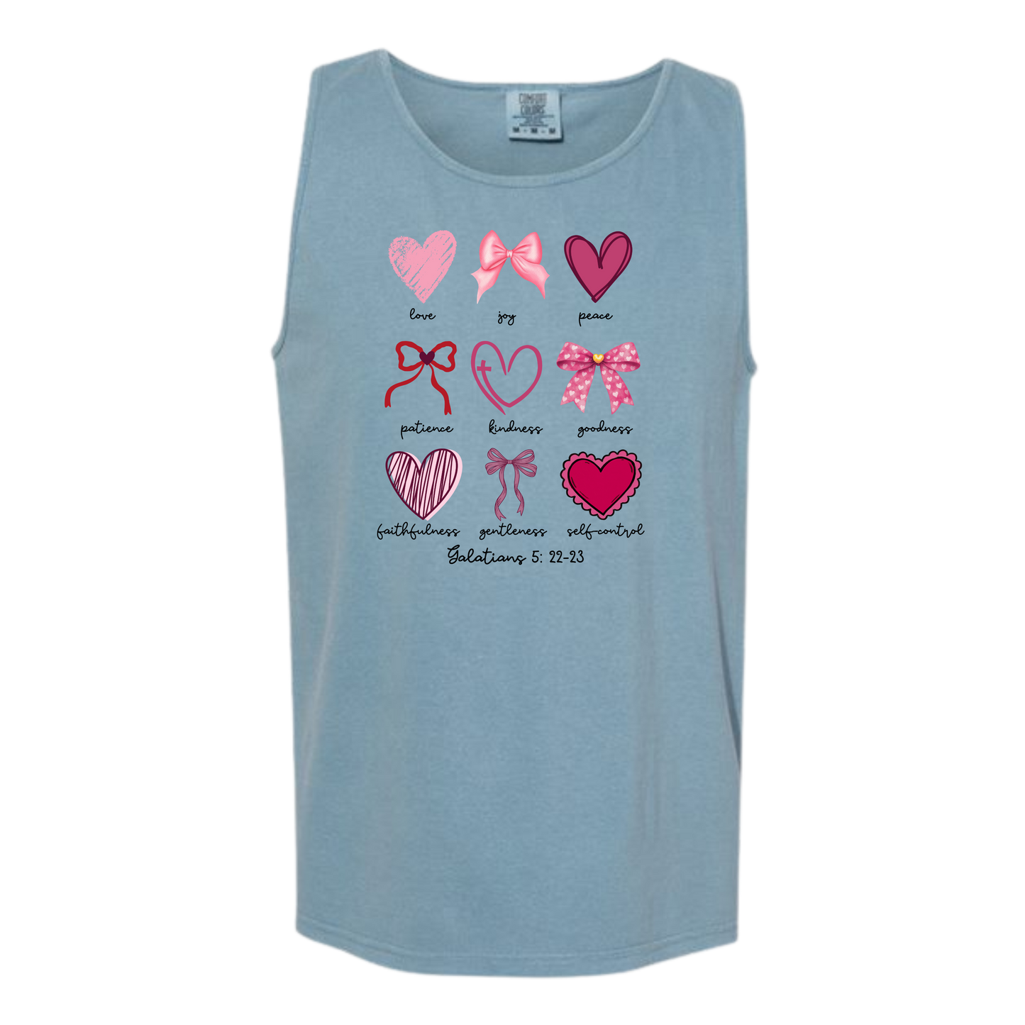 Galatians 5 - Valentines - Comfort Colors - Unisex Tank - Neutral Colors & Blues
