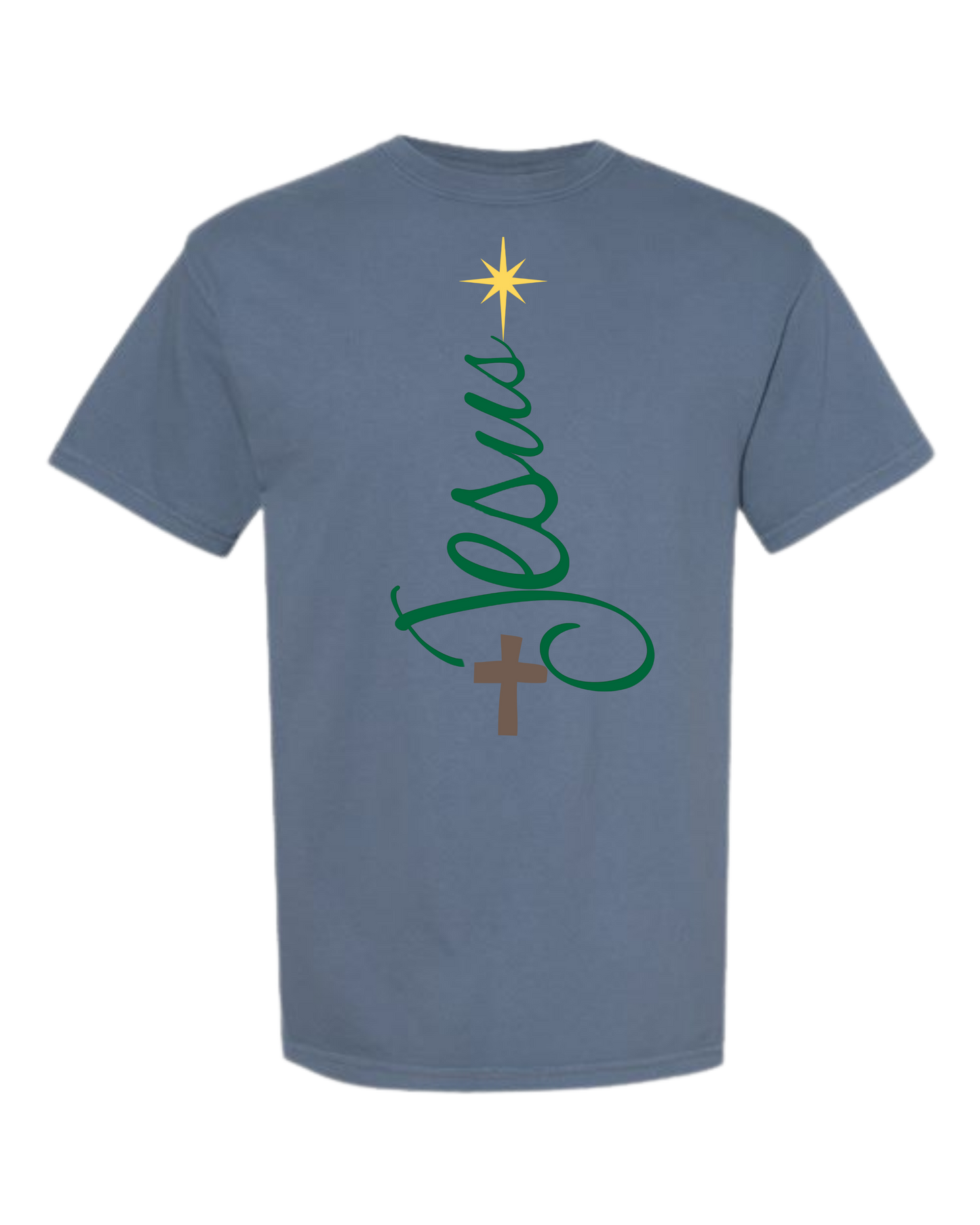 Jesus Tree - Comfort Colors - Heavyweight Unisex Tee - Blues