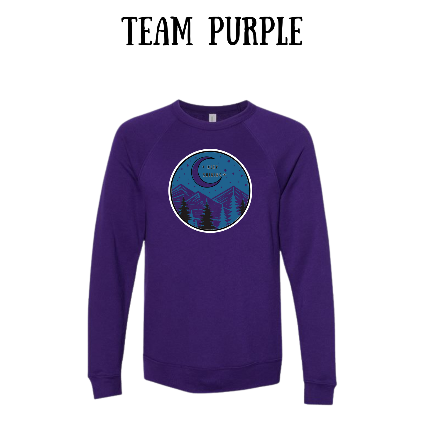 OP - Keep Shining - Sponge Fleece Raglan Sweatshirt - Blues, Purples