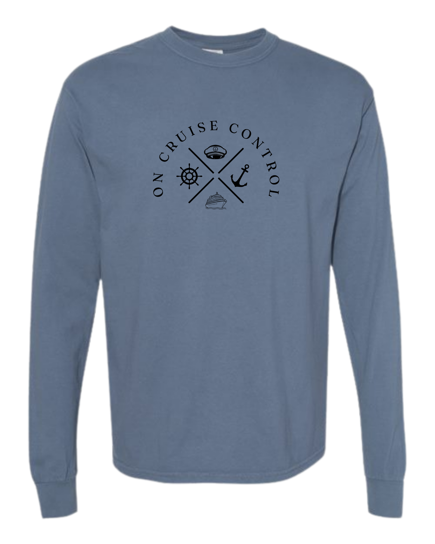 On Cruise Control - Comfort Colors - Heavyweight Long Sleeve Tee - Blues & Greens