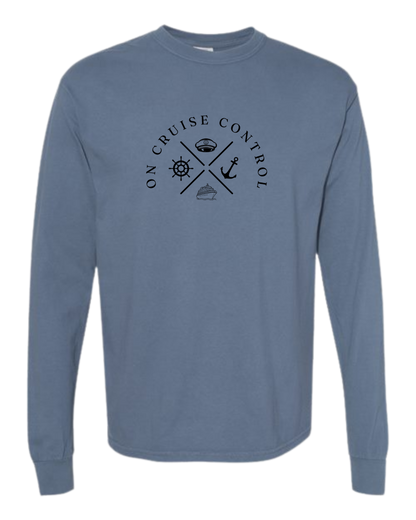 On Cruise Control - Comfort Colors - Heavyweight Long Sleeve Tee - Blues & Greens
