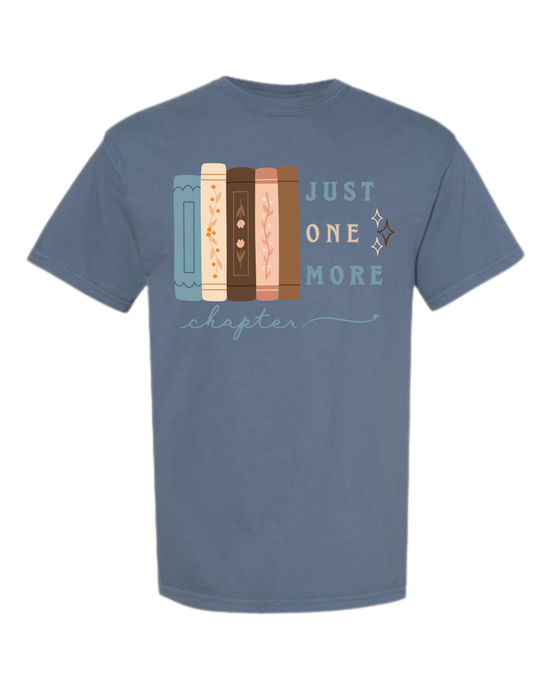 Just One More Chapter - Comfort Colors - Heavyweight Unisex Tee - Blues