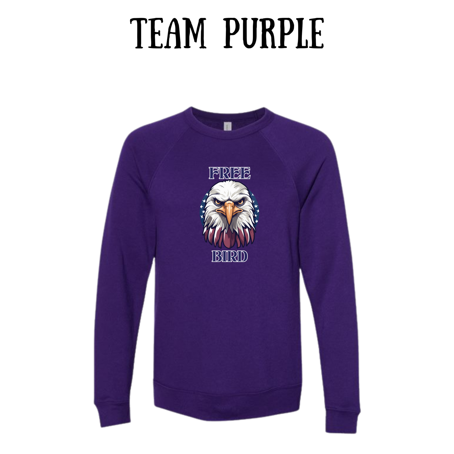 PP - Free Bird - Sponge Fleece Raglan Sweatshirt - Blues, Purples
