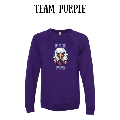 PP - Free Bird - Sponge Fleece Raglan Sweatshirt - Blues, Purples
