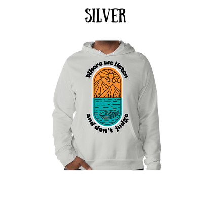 CP - Where We Listen and Don't Judge - Sponge Fleece Hoodie - Greens, Neutrals