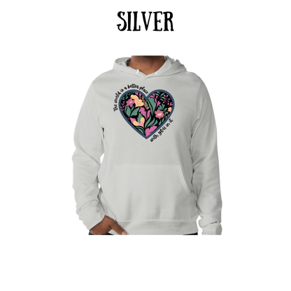 The World is a Better Place With YOU in it - Sponge Fleece Hoodie - Greens, Neutrals