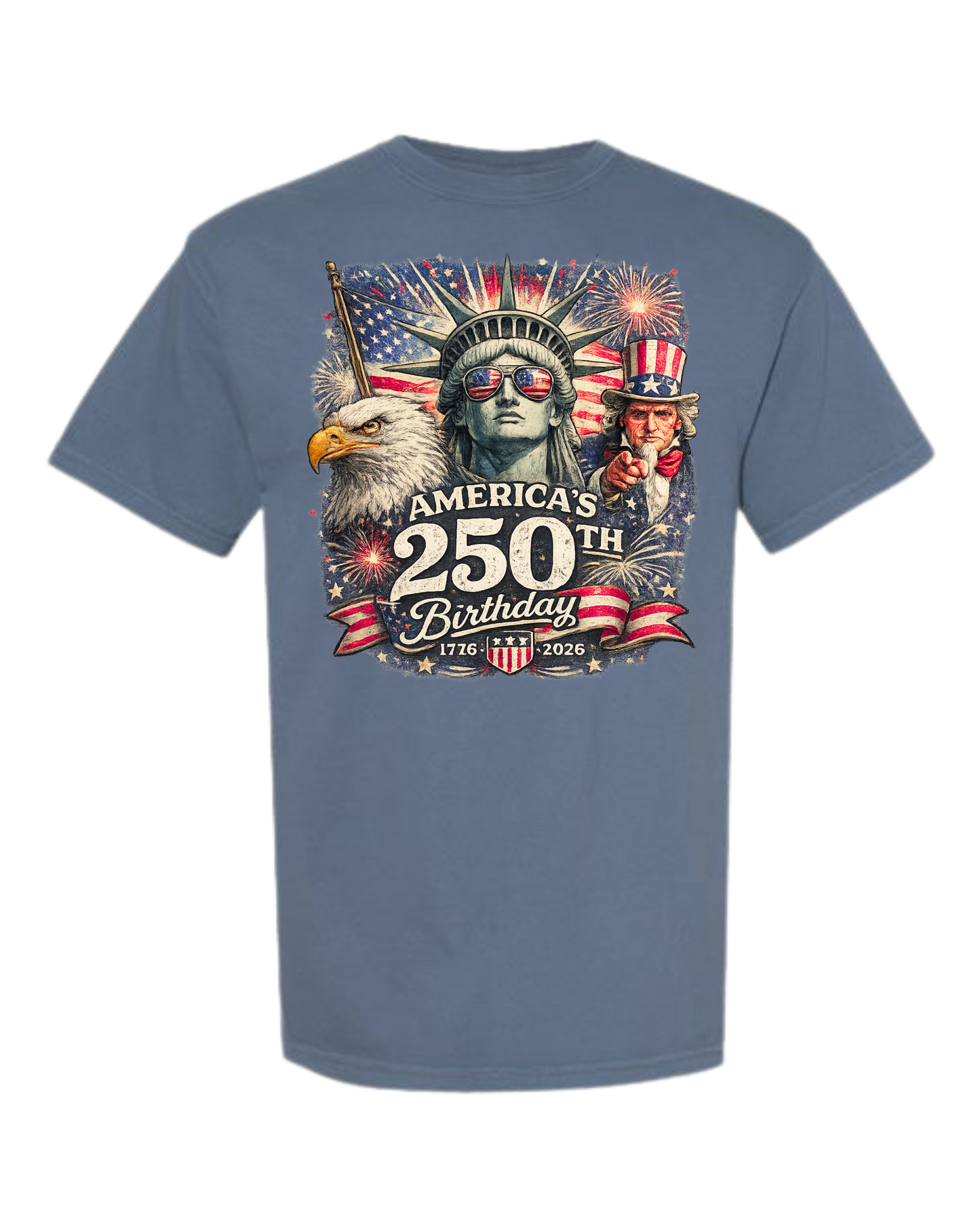 America's 250th Birthday - Comfort Colors - Heavyweight Unisex Tee - Blues