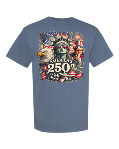 America's 250th Birthday - Comfort Colors - Heavyweight Unisex Tee - Blues