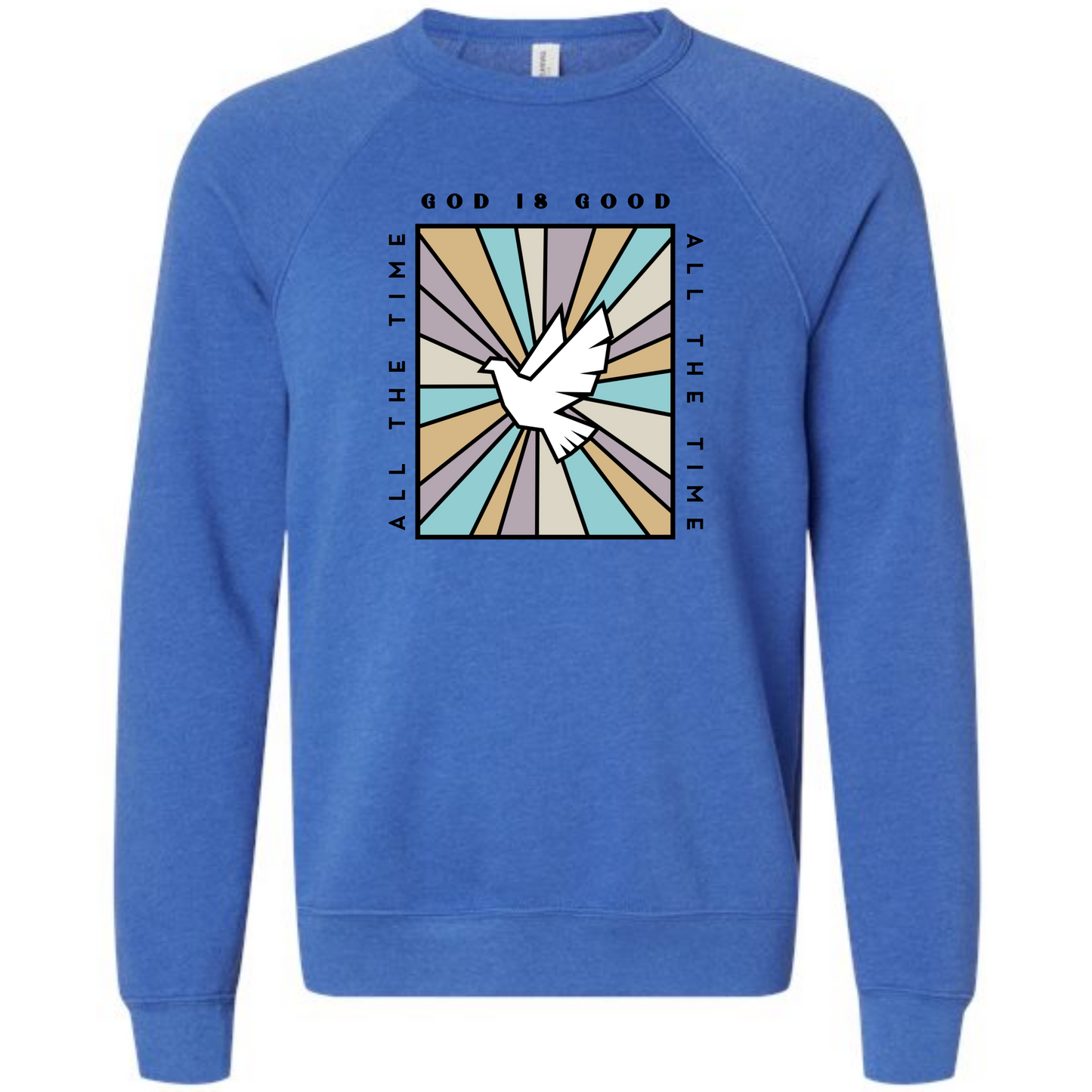 God Is Good - Sponge Fleece Raglan Sweatshirt - Blues, Purples