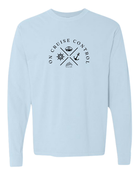 On Cruise Control - Comfort Colors - Heavyweight Long Sleeve Tee - Blues & Greens