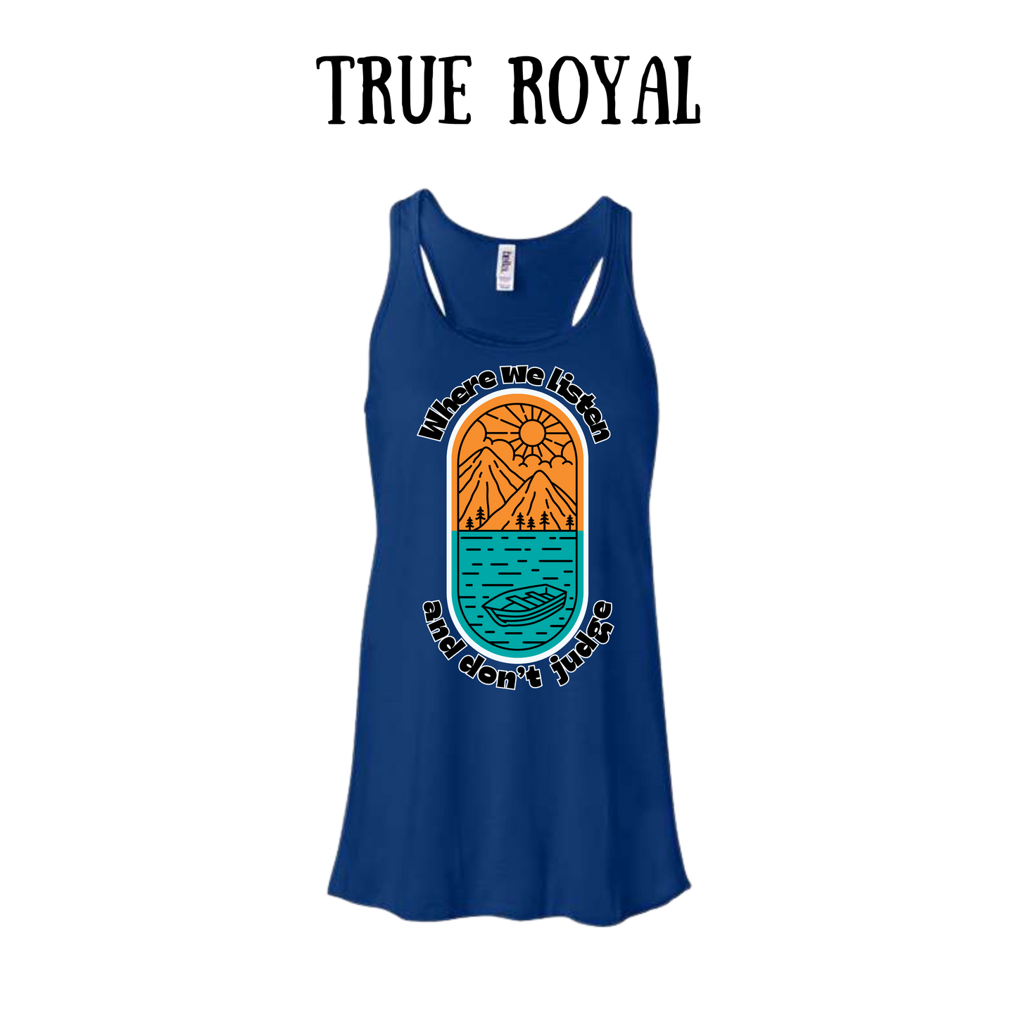 CP - Where We Listen and Don't Judge - Women's Flowy Racerback Tank