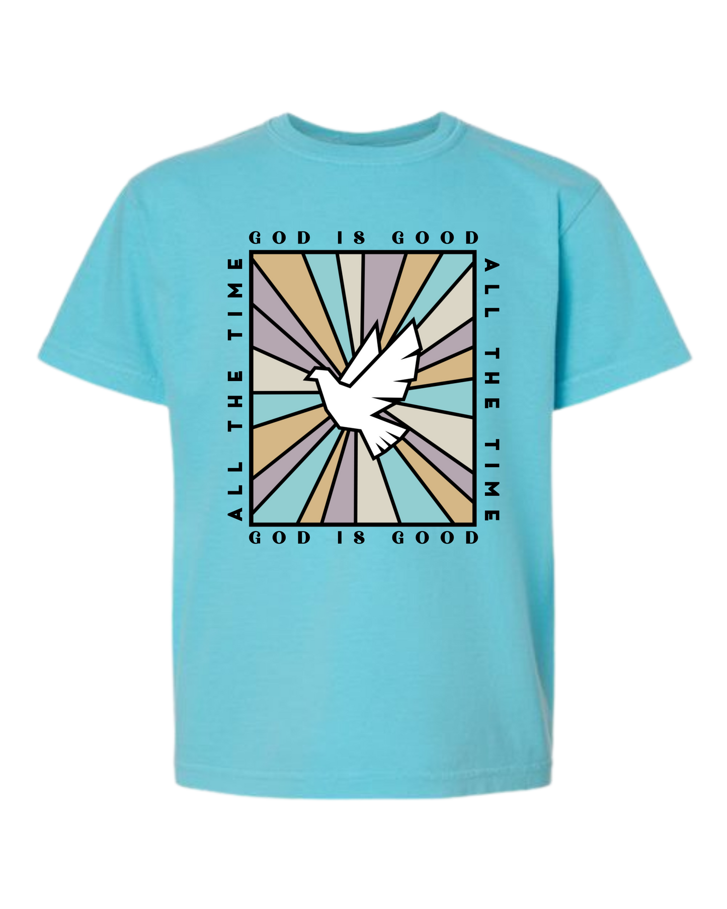 God Is Good - Comfort Colors - Heavyweight Youth Tee - Neutral Colors & Blues