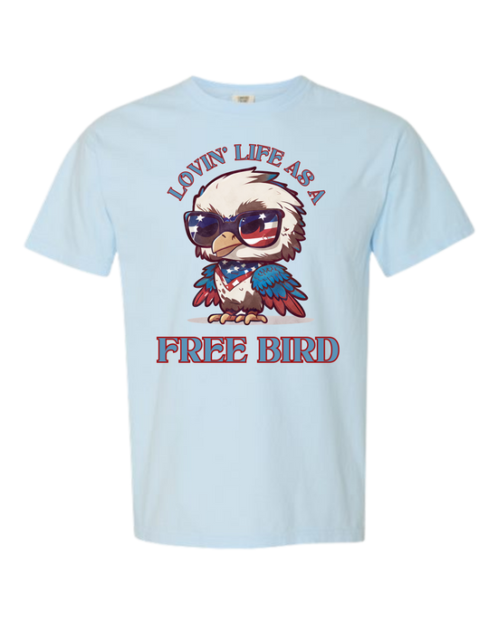 Lovin' Life as a Free Bird - Comfort Colors - Heavyweight Unisex Tee - Blues