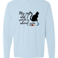 My Cat and I spill the tea about you - Comfort Colors - Heavyweight Long Sleeve Tee - Blues & Greens