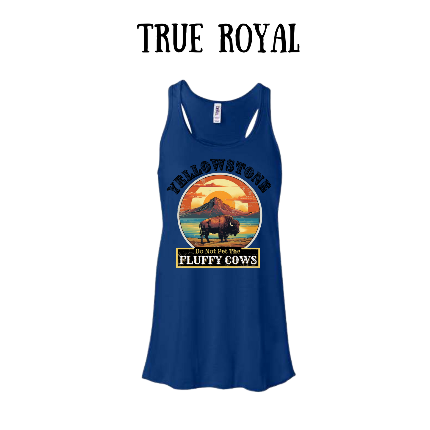 CP - Yellowstone: Fluffy Cows - Women's flowy racerback Tank