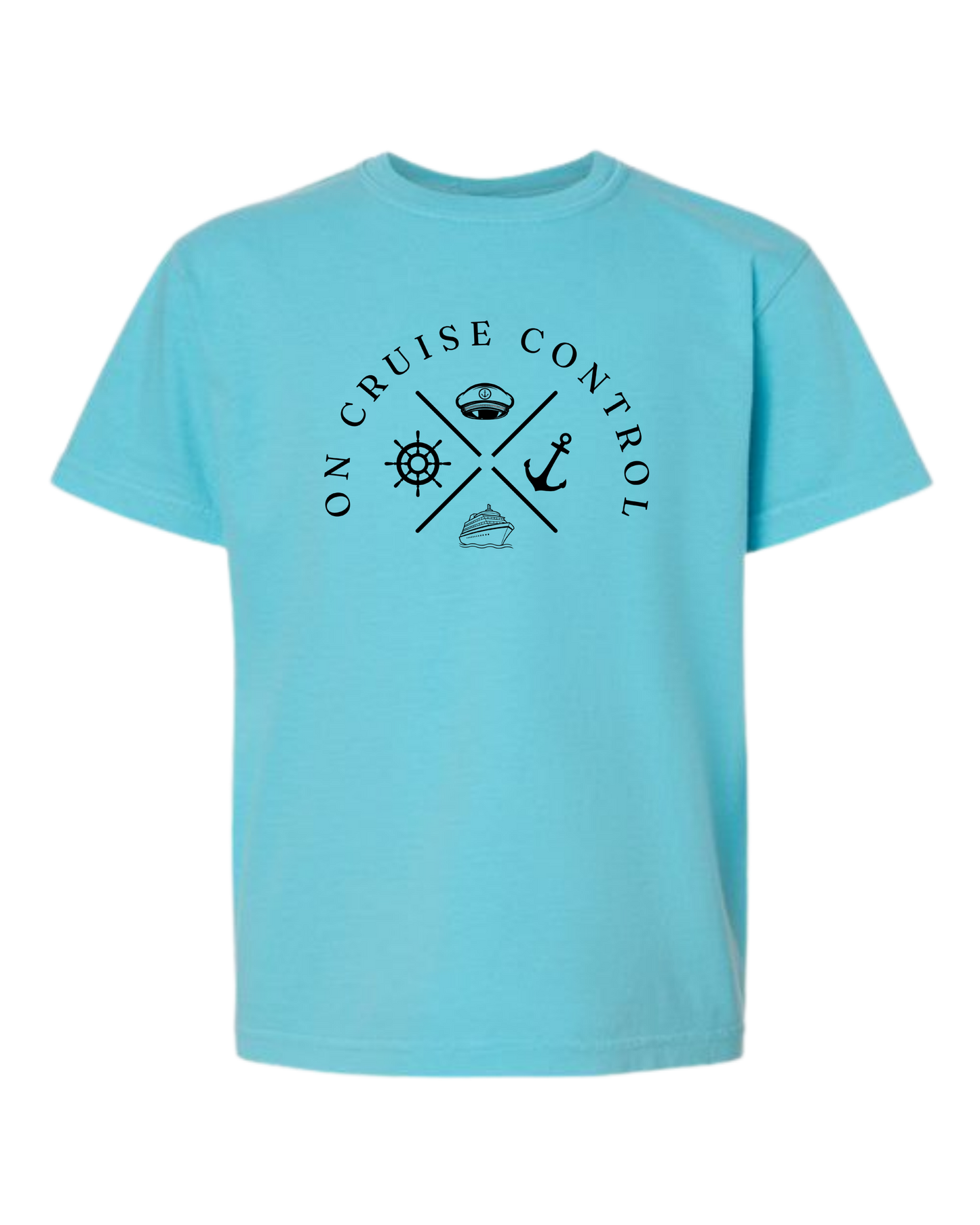 On Cruise Control - Comfort Colors - Heavyweight Youth Tee - Neutral Colors & Blues