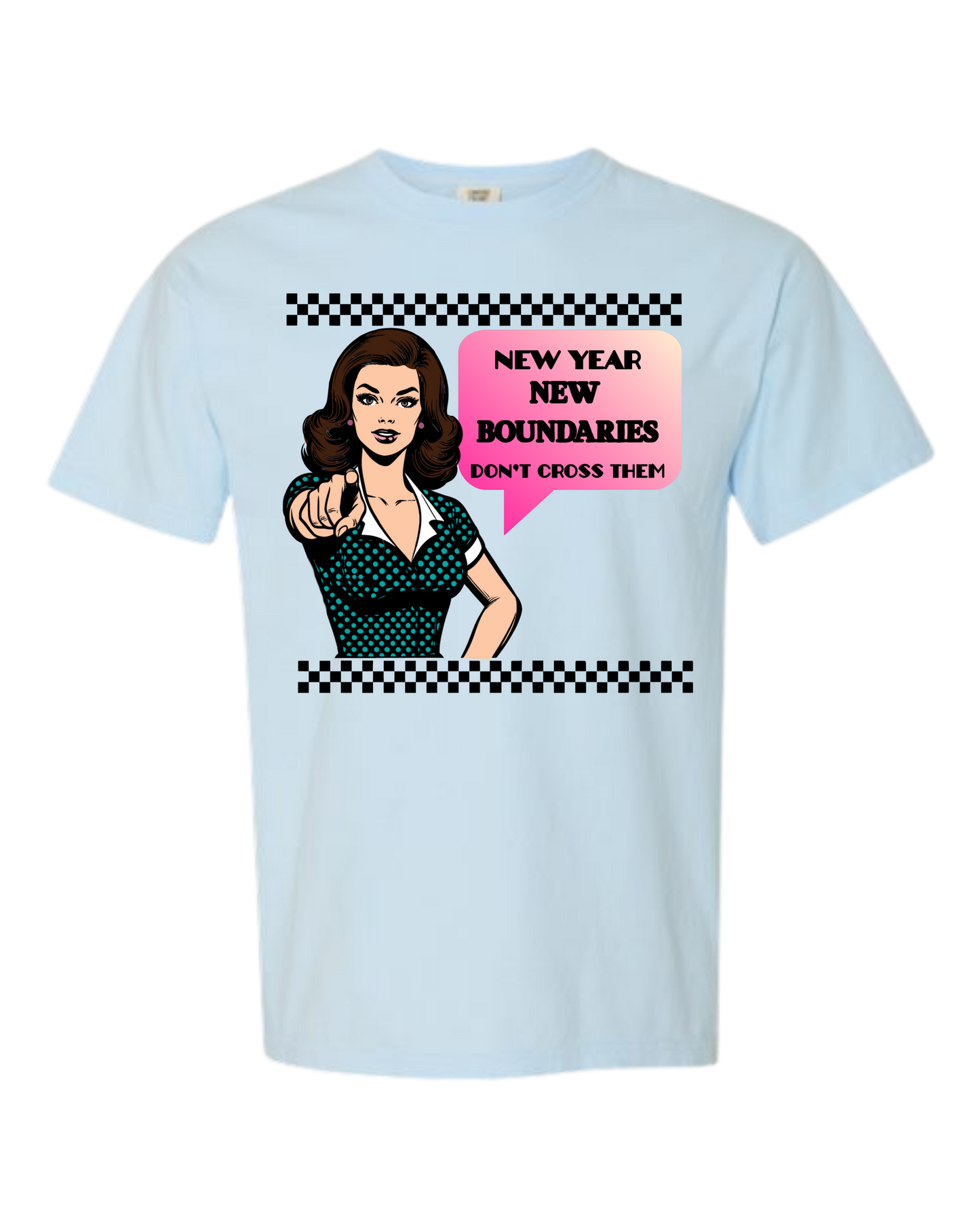 New Year New Boundaries - Comfort Colors - Heavyweight Unisex Tee - Blues