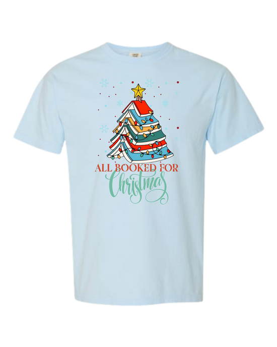 All Booked For Christmas - Comfort Colors - Heavyweight Unisex Tee - Blues