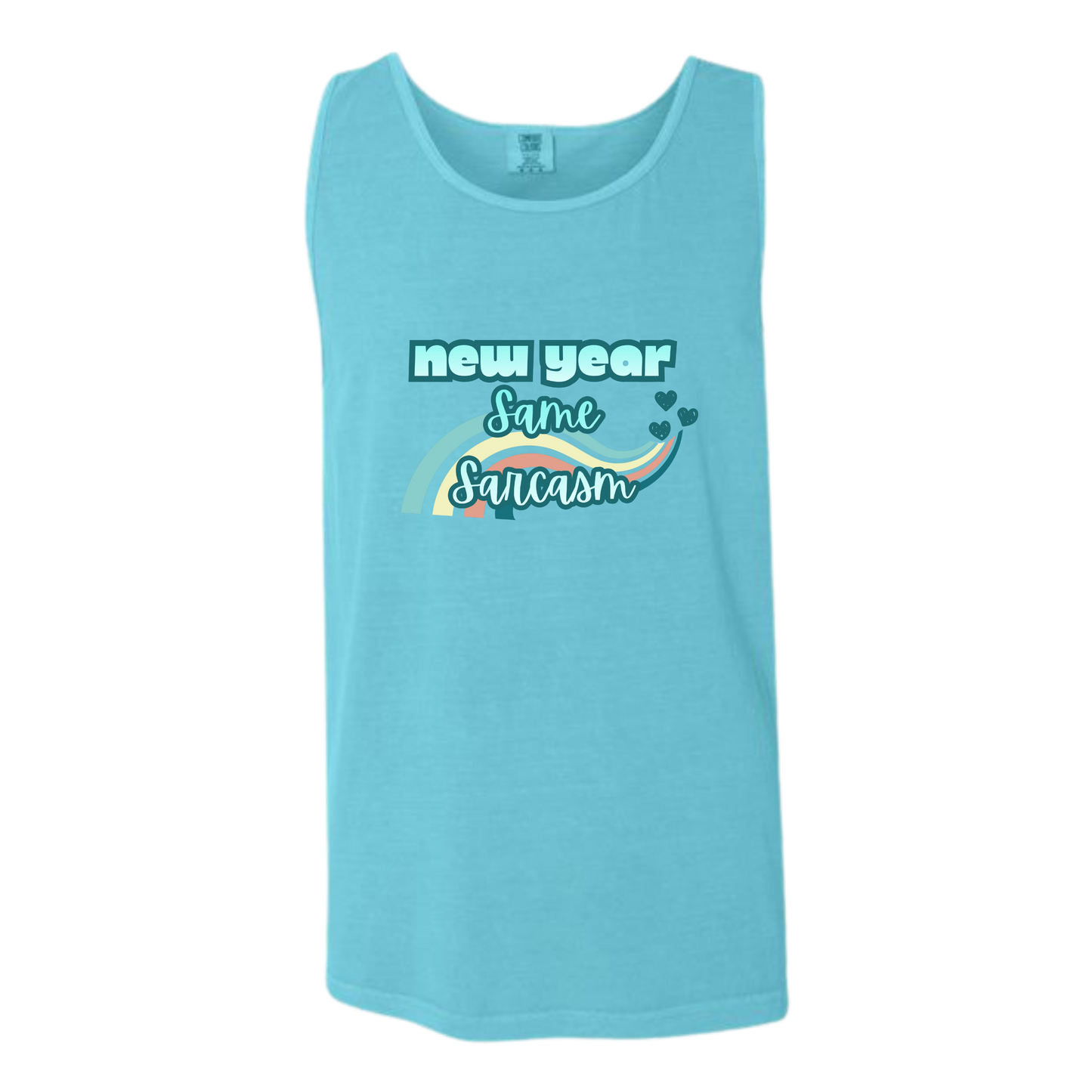 New Year Same Sarcasm - Comfort Colors - Unisex Tank - Neutral Colors & Blues