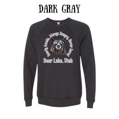CP - Bear Lake Utah - Sponge Fleece Raglan Sweatshirt - Greens, Neutrals