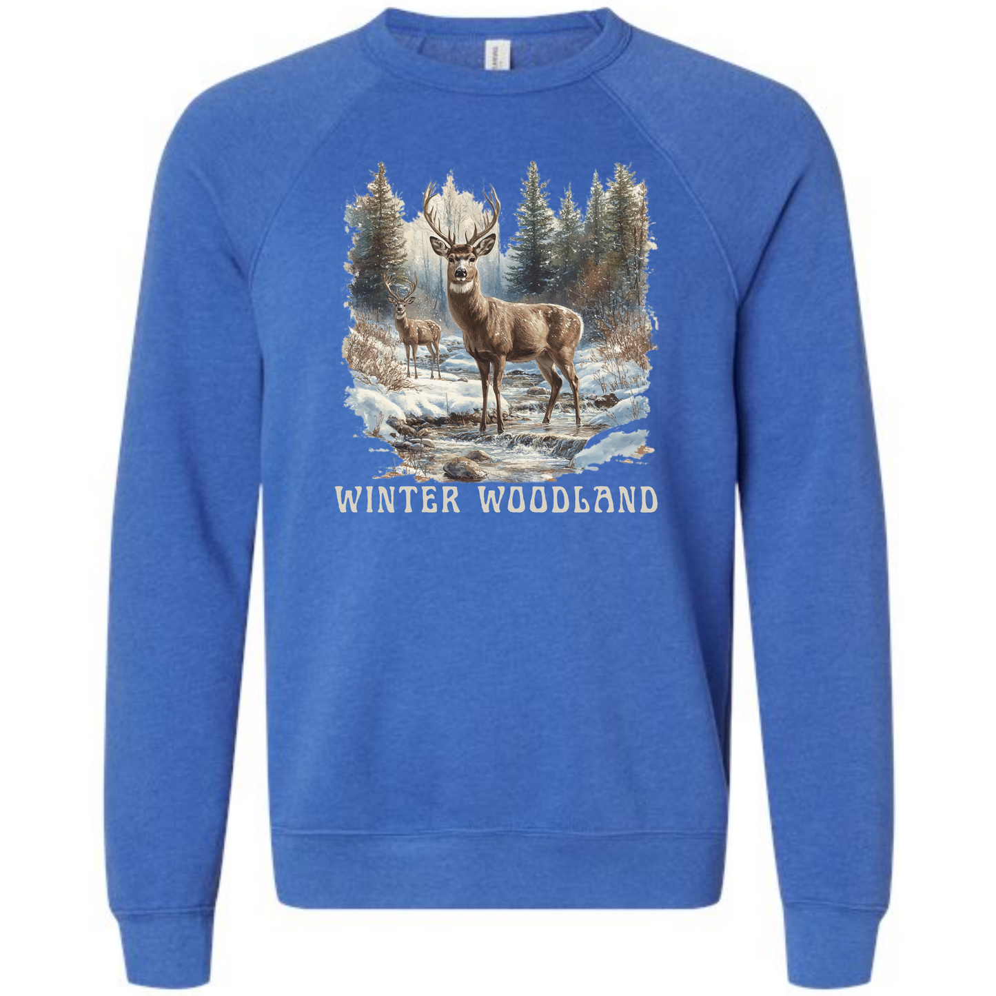 Winter Woodland - Sponge Fleece Raglan Sweatshirt - Blues, Purples
