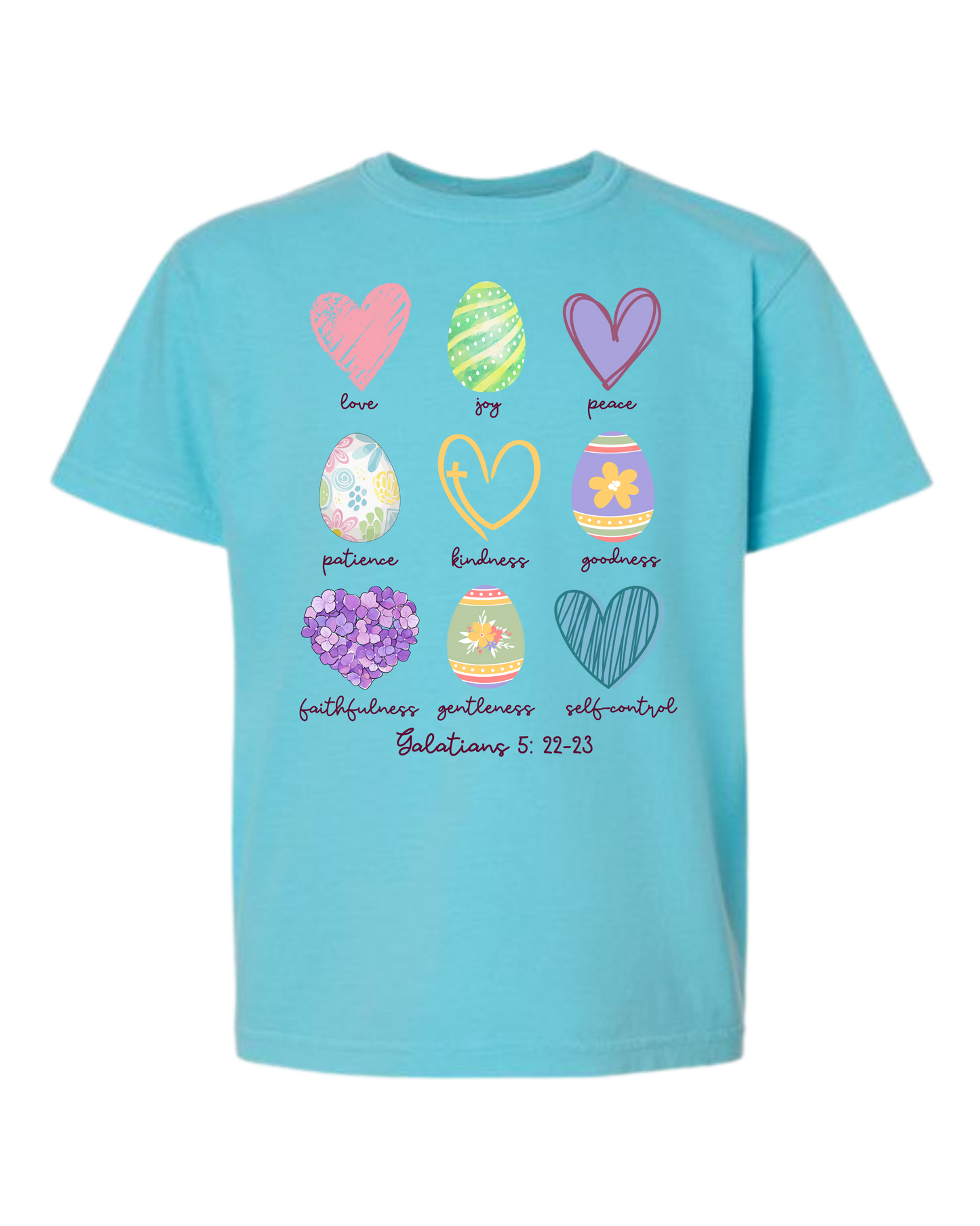 Galatians 5 - Easter - Comfort Colors - Heavyweight Youth Tee - Neutral Colors & Blues