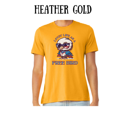 PP - Lovin' Life As A Free Bird - Unisex Tee - Yellows, Oranges, Reds