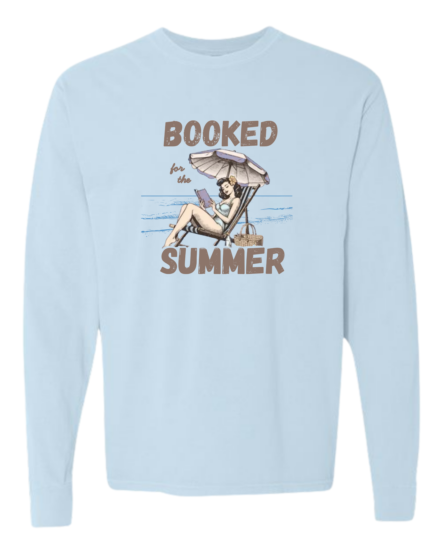 Booked for the Summer - Comfort Colors - Heavyweight Long Sleeve Tee - Blues & Greens