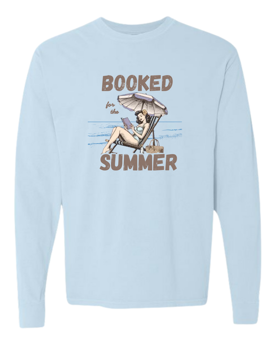 Booked for the Summer - Comfort Colors - Heavyweight Long Sleeve Tee - Blues & Greens