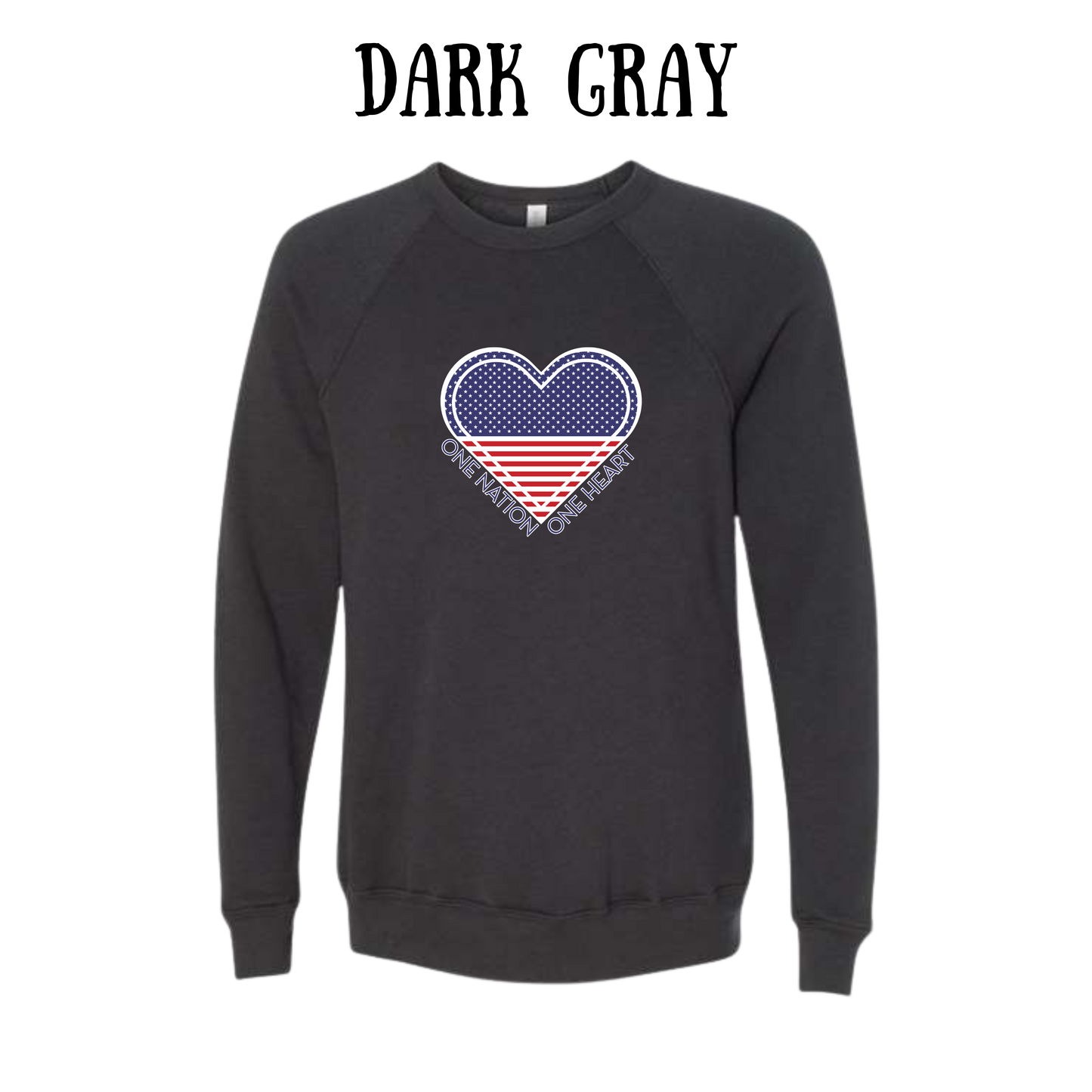 PP - One Nation One Heart - Sponge Fleece Raglan Sweatshirt - Greens, Neutrals