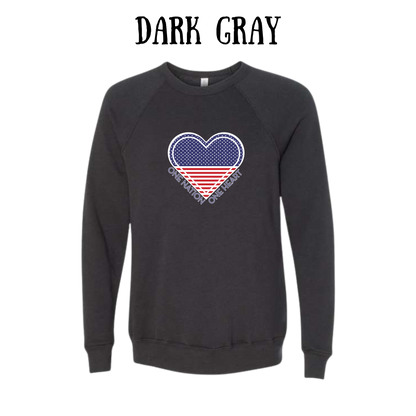 PP - One Nation One Heart - Sponge Fleece Raglan Sweatshirt - Greens, Neutrals