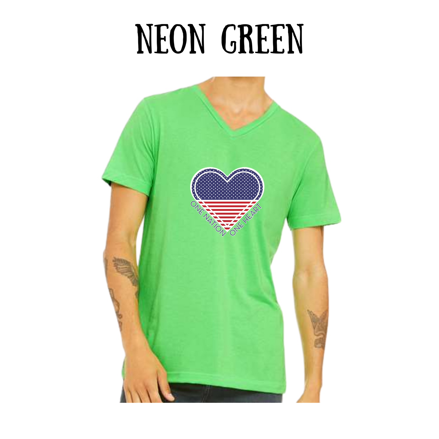 PP - One Nation One Heart - Unisex V-Neck - Assorted Colors
