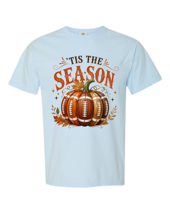 'Tis Football Season - Comfort Colors - Heavyweight Unisex Tee - Blues