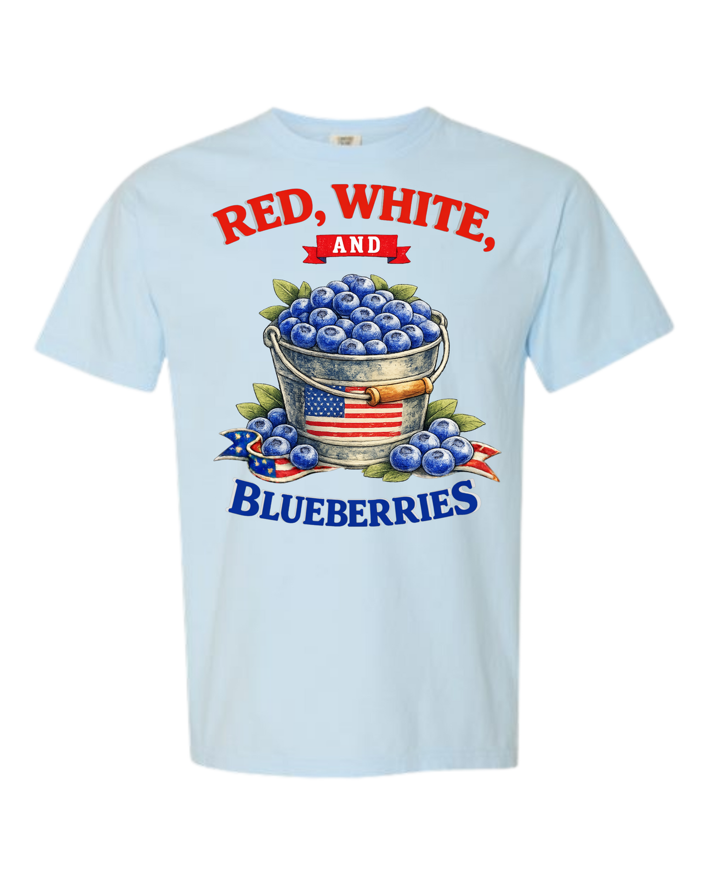 Red, White, And Blueberries - Comfort Colors - Heavyweight Unisex Tee - Blues