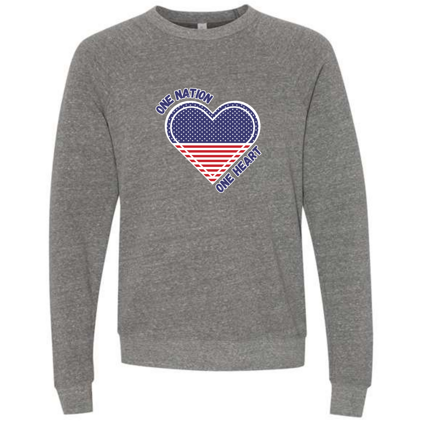 One Nation One Heart - Sponge Fleece Raglan Sweatshirt - Assorted Colors