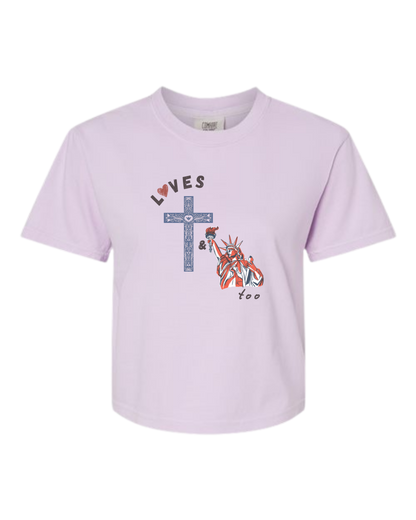 Loves Jesus & America too - Comfort Colors - Boxy T - Assorted Colors